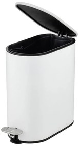Cestino per la spazzatura bianco opaco in acciaio con pedale 5 l Collungo – Wenko