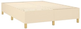 Letto a molle con materasso e led crema 140x190 cm in tessuto