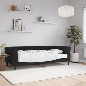 Divano Letto Con Materasso Nero 90x190 Cm İn Velluto /