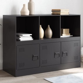 Credenza Nera 99x39x73 Cm İn Acciaio /