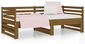 Dormeuse estraibile miele 2x(90x190) cm legno massello di pino