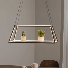Lucande lampada LED a sospensione Mensola, nero, alluminio, 75 cm