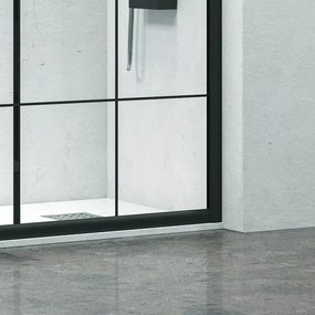 Box doccia 70x70 telaio nero vetro quadrati neri NICO-B1000 - KAMALU
