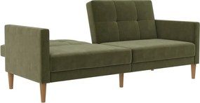 Divano letto in velluto verde 207 cm Lilly - Støraa