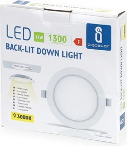 Aigostar - Lampada LED da incasso LED/12W/230V 3000K diametro 17,5 cm bianco