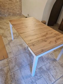 Tavolo consolle da pranzo allungabile moderna bicolore 50x90 cm