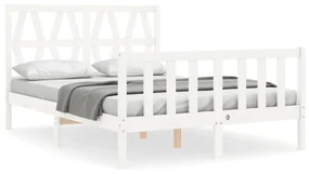 Giroletto con testiera bianco 4ft small double legno massello