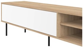 Tavolo TV in rovere decorato in bianco e naturale 165x40 cm Ampère - TemaHome