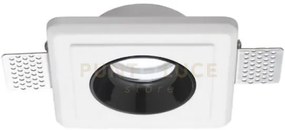 Gfa633- faretto in gesso finitura nera da incasso 1 luce attacco gu...