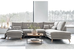 Divano letto angolare beige (angolo destro/"U") Charming Charlie - Miuform