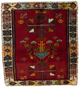 Shiraz Tappeto persiano 50 x 50 Rosso (Iran) Annodato A Mano