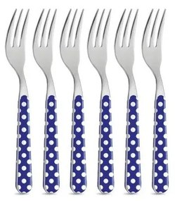 Set 8 Pezzi Posate da Dolce - Pois Blu