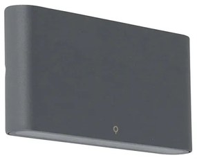 Lampada da parete per esterni grigio scuro 17,5 cm con LED IP65 - Batt