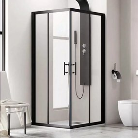 Kamalu - Box doccia 100x150 nero doppio scorrevole KF1000B