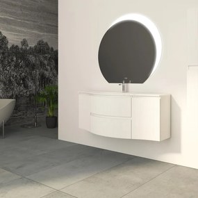 Mobile da bagno sotto lavabo BADEN HAUS Vague bianco laccato opaco L 69 x H 55 x P 52 cm 2 cassetti, lavabo non incluso