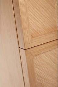 Comodino in legno di quercia naturale con motivo a spina di pesce Herringbone - Hübsch