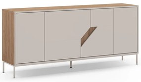 Cassettiera effetto rovere in colore crema-naturale 180x80x40 cm Lilou - Marckeric