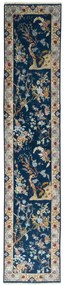 Tabriz Tappeto persiano 80x390 Blu (Iran) Annodato A Mano