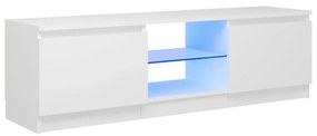 Mobile porta tv con luci led bianco 120x30x35,5 cm