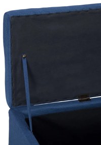 Panca con Vano Portaoggetti 116 cm Blu in Poliestere