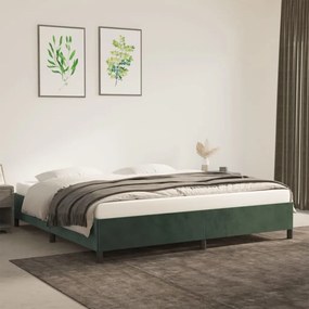 Giroletto Senza Materasso Verde Scuro 200x200 Cm İn Velluto /