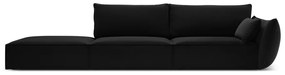 Divano nero con penisola a destra con rivestimento in velluto 264 cm Vanda – Mazzini Sofas