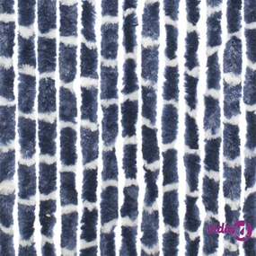 Travellife Zanzariera da Porta Chenille Stripe 185x56 cm Blu e Bianca