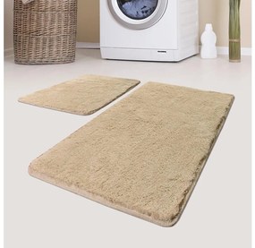SET 2x Tappeto bagno 60x100 cm beige