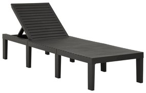 Lettino Prendisole İn Plastica Antracite /