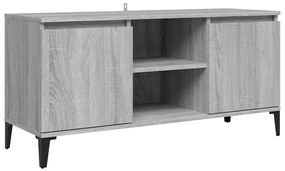 Mobile tv con gambe in metallo grigio sonoma 103,5x35x50 cm