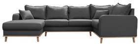 Divano angolare grigio scuro (angolo sinistro) Beata - Ropez