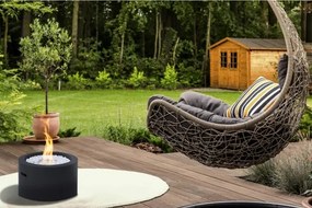 Camino a bioetanolo braciere da giardino tondo d.47,5 x 32,5 cm Nero