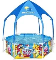 Bestway Steel Pro Careful Piscina Per Bambini Con Telo Ombreggiante 183x51 cm