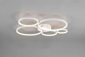 Rondo plafoniera led 49w 5800lm, 3000k 5 cerchi metallo bianco opac...