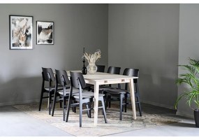 Sedia da pranzo nera con cuscino grigio scuro Nagano - Rowico