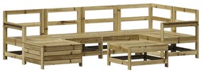 Set divani da giardino 7 pz in legno impregnato di pino