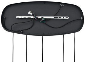 Lampada a sospensione moderna nera con vetro ambrato a 5 luci - Sheena