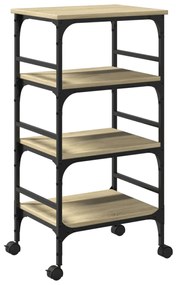 Carrello cucina rovere sonoma 45x35x89,5 cm legno multistrato