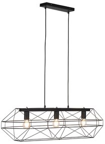 Lampada a sospensione industriale nera 3 luci - Carcass