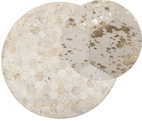 Tappeto in pelle grigia ⌀ 140 cm ZEYTIN Beliani