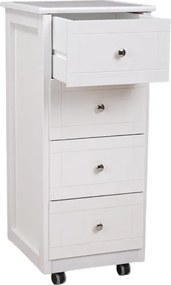 Carrello cassettiera GIADA Mini con piano in mattonelle e legno Bianco