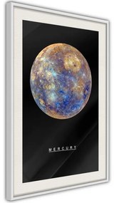 Poster  The Solar System: Mercury  Cornice Quadri Cornice nera con pass-partout, Larghezza x Altezza Home decor 20x30