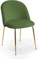 Sedia Sammi 50x57xh47/77,5 cm in Tessuto Velluto Verde/Oro