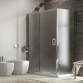 Box doccia 130x80 laterale fisso 80cm vetro opaco altezza 180cm | K410NS - KAMALU