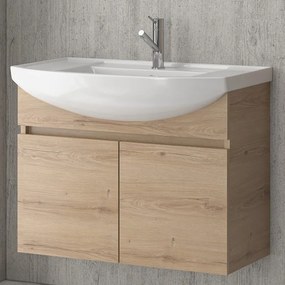Mobile bagno 80 cm sospeso con 2 ante BN-80A - KAMALU
