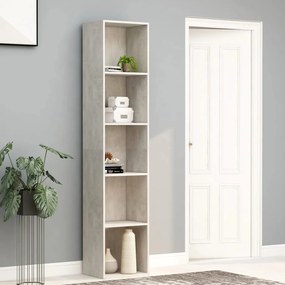 Libreria Grigio Cemento 40x30x189 cm in Legno Multistrato