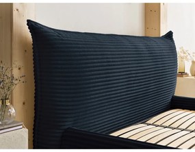 Letto matrimoniale in blu scuro imbottito con spazio contenitivo con griglia inclusa 160x200 cm Jade – Bobochic Paris