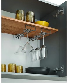 Set di 2 portabicchieri da vino in acciaio inox da parete Lava - Metaltex