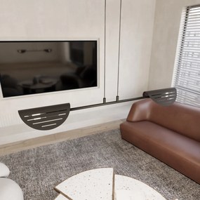 Lampadario Moderno 2 Luci Iperione A Bracci In Acciaio Nero