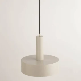 SIGMA Lampada a sospensione rotonda Vitrum, tortora, cilindrica, Ø 27 cm